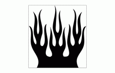 Flames Silhouette Free DXF File