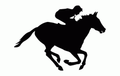 Jockey Horse Silhouette Free DXF File