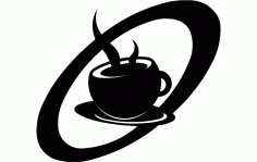 Retro Coffee Cup Free DXF File
