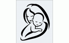 Woman With Baby Image Free DXF File