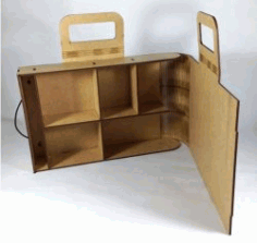 Portable Suitcase Made Of Wood For Laser Cut Cnc Free CDR Vectors Art