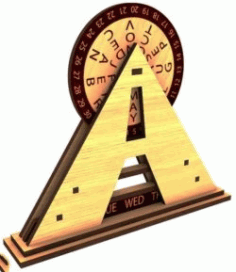 Calendar Pyramid For Laser Cut Free DXF File