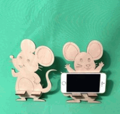 Mouse Phone Holder For Laser Cut Free DXF File