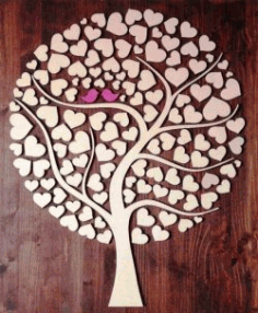 Tree Of Hearts For Laser Cut Free DXF File