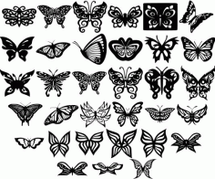 Butterfly Ornaments Decor Free DXF File