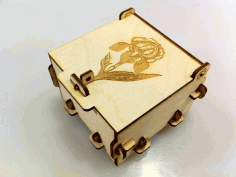 Cnc Laser Cut Pinned Engrave Wood Box Free DXF File