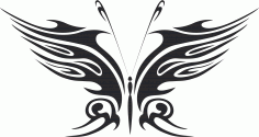 Tattoo Tribal Butterfly Vector Metal Art Free DXF File