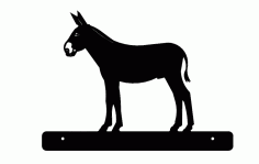 Donkey With Plate Silhouette Free DXF File