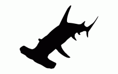 Hammer Head Shark Silhouette Free DXF File
