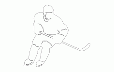 Hockey Player Image Free DXF File