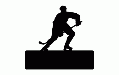 Hockey Player With Name Plate Free DXF File