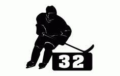 Hockey Player With Number Free DXF File