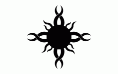 Sun Design silhouette Free DXF File