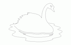 Swan On Water Image Free DXF File