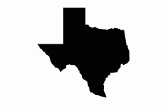 Texas Map Silhouette Free DXF File