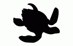 Turtle Silhouette Black Free DXF File