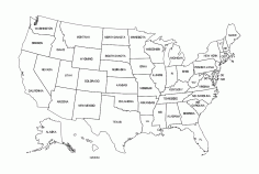 Us States Map Free DXF File