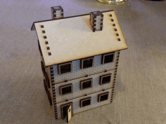 28 Mm Three Storey Brick house Extra Floor Free DXF File