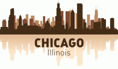 Chicago Skyline Silhouette Free CDR Vectors Art