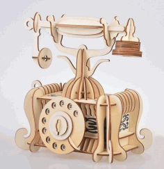 Laser Cut Old Telephone 3d Model Free DXF File