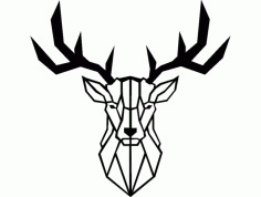 Deer Head Puzzle Art Free DXF File