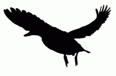 Flying Duck Silhouette Art Free DXF File