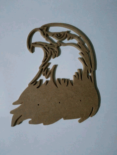 Laser Cut Engraved Art Eagle In Wood Free DXF File