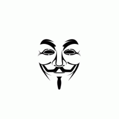 Guy Fawkes Mask Stencil Vector Free DXF File