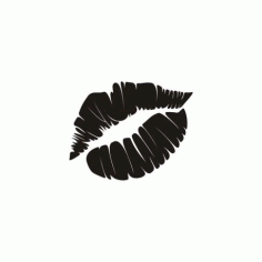 Lips Silhouette Vector Art Free DXF File