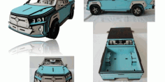 Laser Cut Toyota Hilux Car 3d Puzzle Free CDR Vectors Art