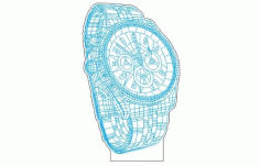 Laser Cut Wristwatch 3d Illusion Led Night Light Acrylic Free DXF File