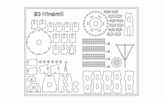 3d Windmill Puzzle Free DXF File