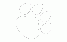 Dog Paw Print Free DXF File