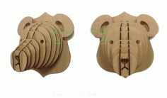 3d Puzzle Amazing Design Bear Head Free CDR Vectors Art