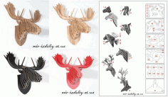 3d Puzzle Amazing Design Deer Collection Free CDR Vectors Art