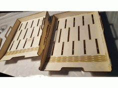 Cnc Laser Cut Design Wooden File Tray Free CDR Vectors Art
