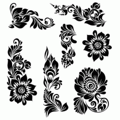 Ornaments Floral Engraving Design Free DXF File