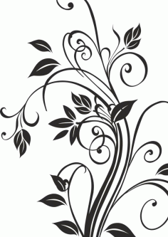 Floral Plant Silhouettes Free CDR Vectors Art