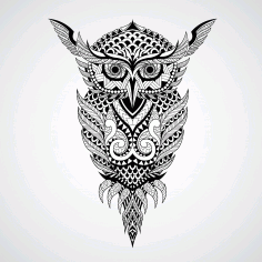 Geometrical Owl Mandala Free CDR Vectors Art