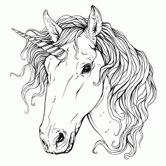 Unicorn Head Sketch Free CDR Vectors Art