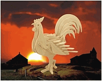 Laser Cut 3d Puzzle Rooster Template Free DXF File