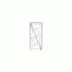 Main Single Door Carving Design Free DXF File