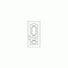 Wood Carved Door Single Free DXF File