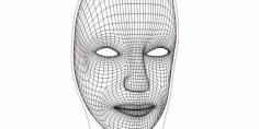 3d Illusion Acrylic Laser Engraving Mask Human Free DXF File
