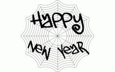 Happy New Year Web Free DXF File