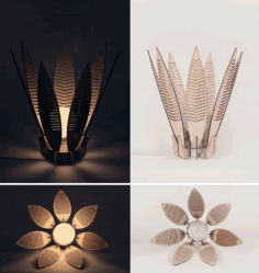 Decorative Flower Lamp Shade LaserCut Free CDR Vectors Art