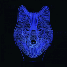 Wolf 3d Led Night Light Template Free CDR Vectors Art