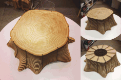 Laser Cut Cnc Tree Base Shaped Table Stool Chair Free CDR Vectors Art