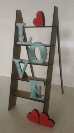 Love Step Ladder Laser Cut 3d Puzzle Free CDR Vectors Art