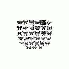 Butterfly Ornaments Decoration Free DXF File